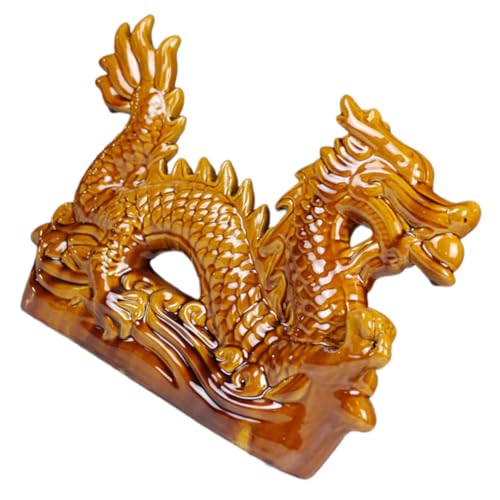 GLEAVI Drachenstatue aus Keramik Chinesisches Drachenornament für Tischdekoration Handgefertigte Figur für Wohnzimmer Kunst Deko für und Außenbereiche Gelbes Drachenmotiv GLEAVI Drachenstatue aus Keramik Chinesisches Drachenornament für Tischdekoration Handgefertigte Figur für Wohnzimmer Kunst Deko für und Außenbereiche Gelbes Drachenmotiv von GLEAVI