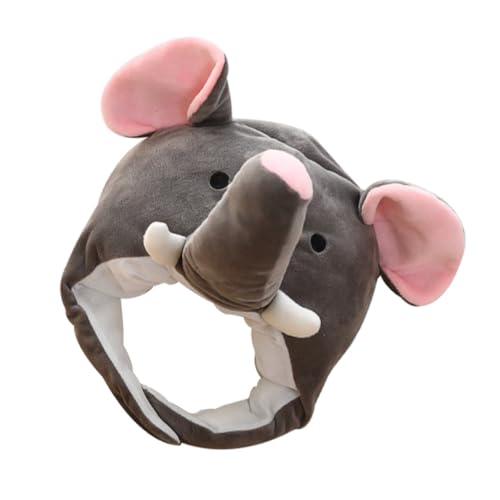 GLEAVI Elefant Plüsch Kuscheliger Faschings Hut mit Ohren Lustige Mütze für Erwachsene Fotorequisite und Festdekoration von GLEAVI
