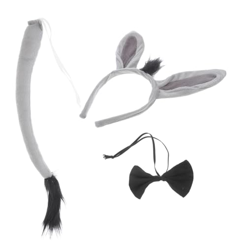 GLEAVI Esel Kostüm Set Tierverkleidung mit Ohr stirnband und Fliege Weiches Bequemes Accessoire für Erwachsene Einfaches An Ausziehen für Karneval und Halloween von GLEAVI
