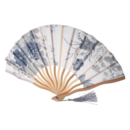 GLEAVI Faltbarer Chinesischer Handfächer aus Seide Eleganter Fächer mit Stabiler Holzstruktur für Tanzaufführungen und Partys Traditionelles Design Langlebig und von GLEAVI