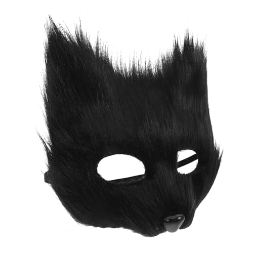 GLEAVI Fuchs Maske Alufolienhut Geburtstagsmützen Erwachsene Partyhüte für Zubehör für Teepartys Thanksgiving -Hüte Kürbisköpfe hängende Halloween-Dekorationen Flanell Schwarz von GLEAVI