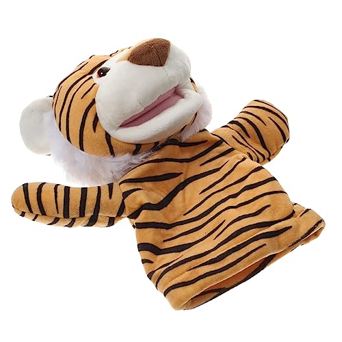GLEAVI Handpuppe Tiger für Großes Tier mit Beweglichem Mund für Rollenspiele und Kreative Aktivitäten als für Kleine von GLEAVI