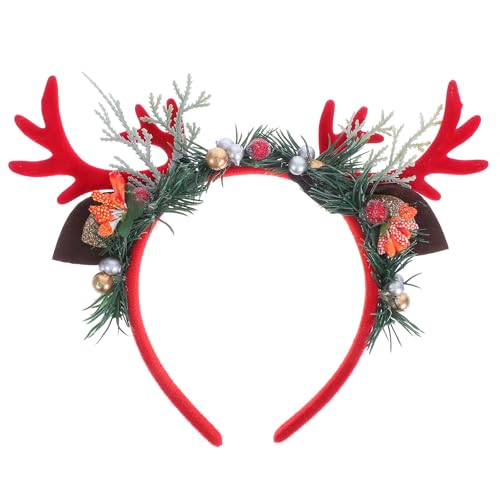 GLEAVI Hirschgeweih-Stirnband: Weihnachts-Rentiergeweih-Haarreif, Weihnachts-Foto-Requisite – Hirschohren-Haar-Accessoire für Familientreffen und Cosplay von GLEAVI