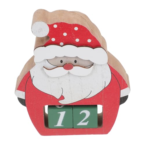 GLEAVI Holz Santa Adventskalender Countdown Blocks Kreative Weihnachtsdekoration für Drinnen Tischdeko mit Countdown Funktion Vielseitig Einsetzbar für Festliche Anlässe und Feiertage von GLEAVI