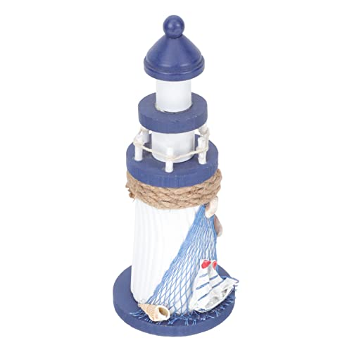 GLEAVI Holzleuchtturm Ornamente Outdoor- Küsten Led Leuchtturm-Ornamente Badaccessoires Am Meer Thema Leuchtturmdekorationen Für Zu Hause Wohnkultur Hütte Kiefernholz von GLEAVI