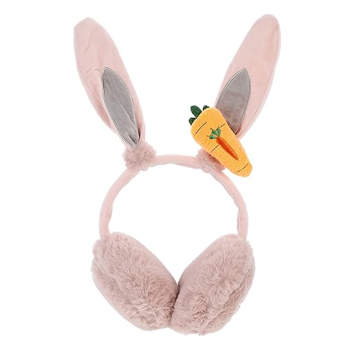 GLEAVI Kaninchen-Ohrenschützer ear muffs ohrenmütze Ohrenschützer für Winterohrwärmer mit Hasenohren Multifunktions-Ohrenschützer Ohr warme Abdeckung Plüsch Rosa von GLEAVI
