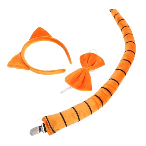 GLEAVI Katzenohren Haarreif und Set aus Weichem Material für Mädchen Bequemes Katzenkostüm Zubehör für Halloween Partys und Fantasievolles Rollenspiel von GLEAVI