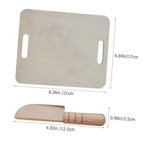 GLEAVI Kinderspielzeug Holz Schneidebrett DIY Holz Küchenmesser Holzspielzeug für Jungen Mädchen Frühe Bildung Stabiles Realistisches Design Sicher und Kompakt zum Kochen Lernen von GLEAVI