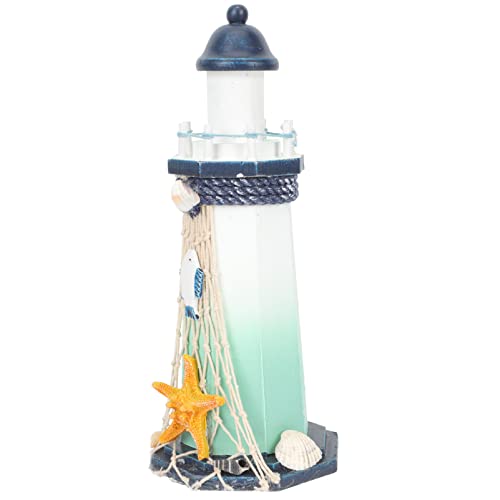 GLEAVI Leuchtturm-Ornament Stranddekor Küsten Leuchtturm-Figuren- Nautische Dekorationen Für Zu Hause Nautische Tischdeko Einrichtung Mit Strandmotiven Holz von GLEAVI