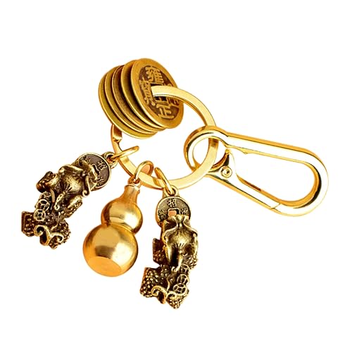 GLEAVI Messing Doppel Schlüsselanhänger mit Hohlem Kürbis Anhänger Chinesischer Feng Shui Glücksbringer Eleganter Gourd Hanging Ornament Charms für Taschen und Rucksackdekor Goldfarben GLEAVI Messing Doppel Schlüsselanhänger mit Hohlem Kürbis Anhänger Chinesischer Feng Shui Glücksbringer Eleganter Gourd Hanging Ornament Charms für Taschen und Rucksackdekor Goldfarben von GLEAVI