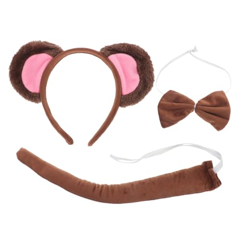 GLEAVI Monkey Kostüm set mit Affenohren Stirnband und für Erwachsene und Weiches Material Vielseitig für Halloween Karneval Schulfeiern und Kostümpartys von GLEAVI