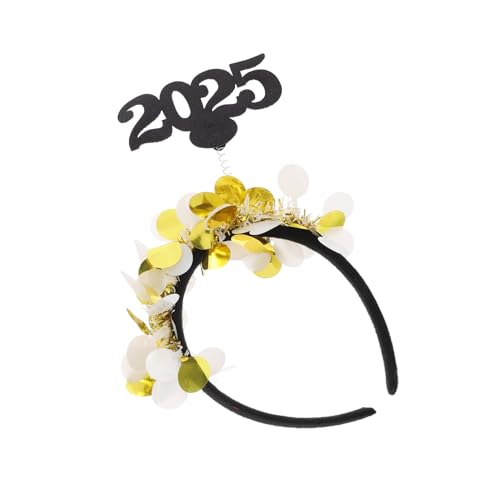 GLEAVI Neujahrs Haarreif mit Goldenen Pailletten Festlicher Kopfschmuck für Silvesterparty und Geburtstagsfeier Vielseitiges Stirnband für Damen Einfach zu Tragen und Dekorativ GLEAVI Neujahrs Haarreif mit Goldenen Pailletten Festlicher Kopfschmuck für Silvesterparty und Geburtstagsfeier Vielseitiges Stirnband für Damen Einfach zu Tragen und Dekorativ von GLEAVI