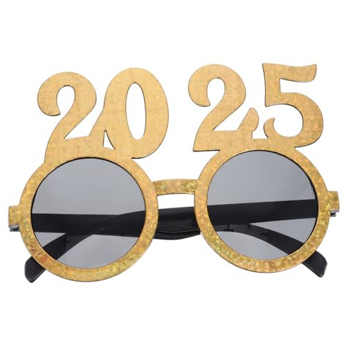 GLEAVI Neujahrsbrille Lustige Partybrille für Neujahrspartys Foto Requisiten Leichtes und Komfortables Design Vielseitig Kombinierbar für Unvergessliche Feiern von GLEAVI
