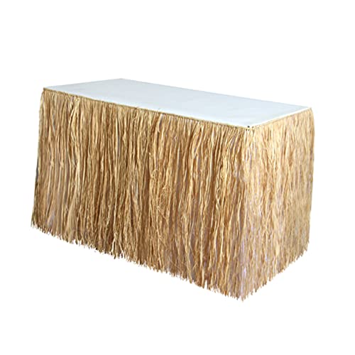 GLEAVI Party Tischrock aus Raffia für Strand und Gartenfeiern Dekorativer Tischrock mit Simulationstroh für Sommerpartys Handwerkskunst und Angenehme Farben GLEAVI Party Tischrock aus Raffia für Strand und Gartenfeiern Dekorativer Tischrock mit Simulationstroh für Sommerpartys Handwerkskunst und Angenehme Farben von GLEAVI