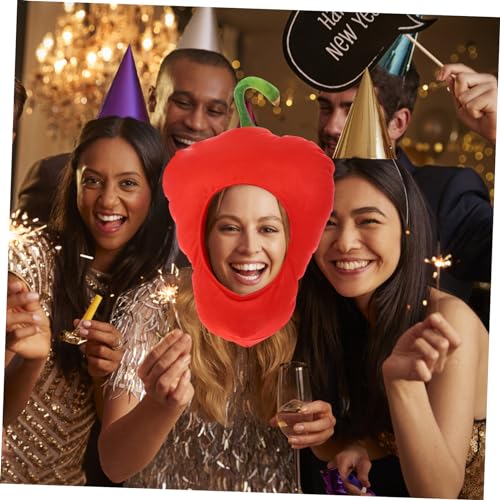 GLEAVI Plüsch Roter Paprika Hut Kuscheliges Cosplay Party Kostüm Accessoire Weiches Material Bequemer Sitz Fotorequisit Für Karneval Tanzauftritte Verkleidung von GLEAVI