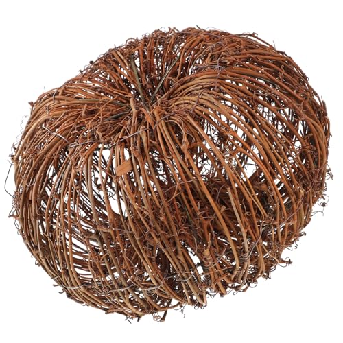 GLEAVI Rattan Kürbis Dekoration für Desktop Großes Halloween Ornament Stilvolle Wohnkultur für Haus Wohnzimmer und Schlafzimmer Handwerkskunst und Lebensechte von GLEAVI
