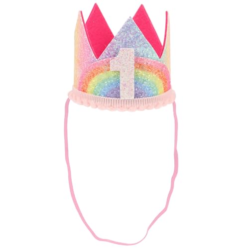 GLEAVI Regenbogen Krone Für Mädchen Für Jungen Stirnband Mit Prinzessinnen Krone Stirnband Geburtstagsparty Für Babys Kleinkinder Tiara von GLEAVI
