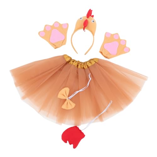 GLEAVI Satz Hühnerkopf-party-verkleidung Erwachsene Hühnerhut Cosplay Hühnerkostüm Kostüm Für Huhn Hühnerzubehör Ostern Stirnbänder Baumwolle Brown von GLEAVI