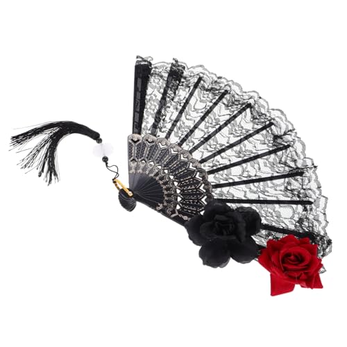 GLEAVI Schwarzer Faltbarer Spitzen Handfächer Tragbar mit Romantischem Spitzen Design Gotischer Lolita Stil Eleganter Spitzenfächer für Tanz Cosplay Hochzeit und Party GLEAVI Schwarzer Faltbarer Spitzen Handfächer Tragbar mit Romantischem Spitzen Design Gotischer Lolita Stil Eleganter Spitzenfächer für Tanz Cosplay Hochzeit und Party von GLEAVI