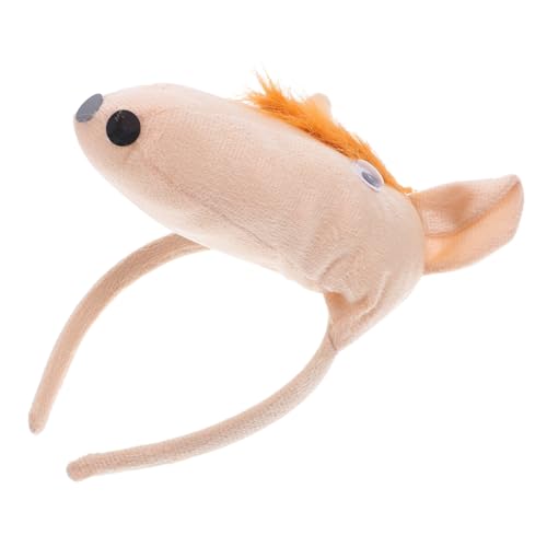 GLEAVI Stirnband Karnevalskopfschmuck Für Damen Cartoon-tierkopfschmuck Kopfbedeckung Tierkostümzubehör Tierstirnband Plüschspielzeug-stirnbänder Partyzubehör Beige Baumwolle von GLEAVI