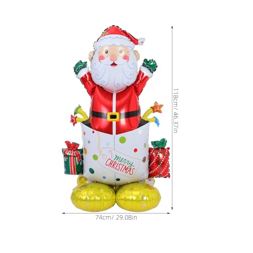 GLEAVI Weihnachts-Weihnachtsballon, selbststehend – aufblasbarer Feiertags-Aluminiumfolienballon mit Weihnachtsmannfiguren – Weihnachtsparty-Dekoration für Festivals und Ladenauslagen GLEAVI Weihnachts-Weihnachtsballon, selbststehend – aufblasbarer Feiertags-Aluminiumfolienballon mit Weihnachtsmannfiguren – Weihnachtsparty-Dekoration für Festivals und Ladenauslagen von GLEAVI