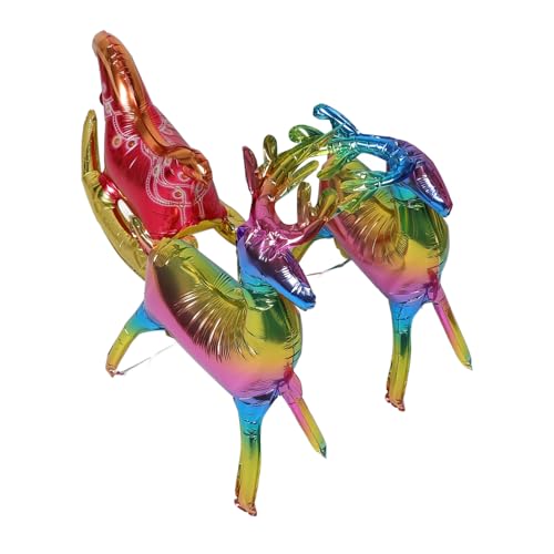GLEAVI Weihnachtsballon Set Rentier und Schlitten Große Folienballons aus Aluminiumfolie Realistische Weihnachtsdeko für Party Langlebig und Auslaufsicher Einfache Befüllung Festliche von GLEAVI