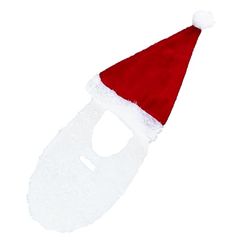 GLEAVI Weihnachtsmann Mütze mit Schnurrbart Realistische Nikolausmütze für Erwachsene Weihnachtskostüm Zubehör für Party Verkleidung und Festliche Stimmung von GLEAVI