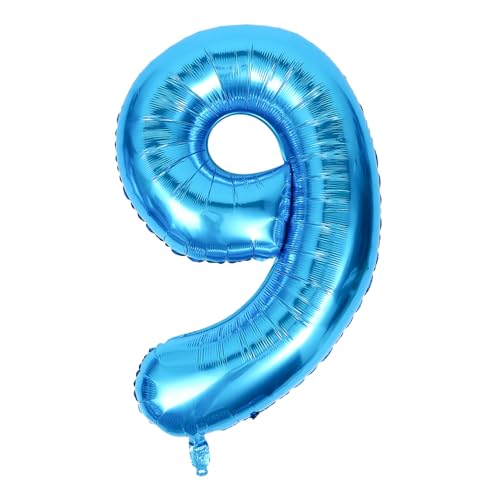 GLEAVI Zahlen Folienballon Blau Aluminiumfolie Partydeko Geburtstag Jubiläum Layout Dekoration Ballonzahlen Zahlendeko von GLEAVI