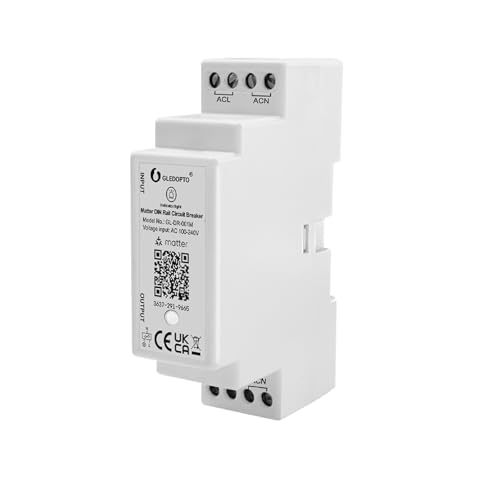 GLEDOPTO Matter Din Rail Relay Switch ON OFF Function WiFi App Voice Control 16A Max Housekeeping Appliance Google Amazon Apple von GLEDOPTO