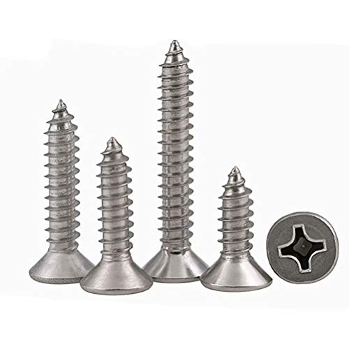 GLETSF 50 Stück M4 304 Edelstahl Flachkopf-Blechschrauben 8 mm-70 mm (M4 x 60 mm) von GLETSF