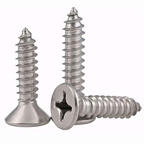 GLETSF 50 Stück M5 304 Edelstahl Flachkopf-Blechschrauben 12 mm - 40 mm (M5 x 40 mm) von GLETSF