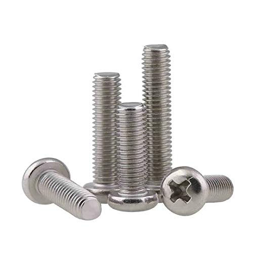 GLETSF M4 M5 Rundkopf-Maschinenschrauben, Kreuzschrauben, 304 Edelstahl, Befestigungsschrauben (M5 x 100 mm), 10 Stück von GLETSF