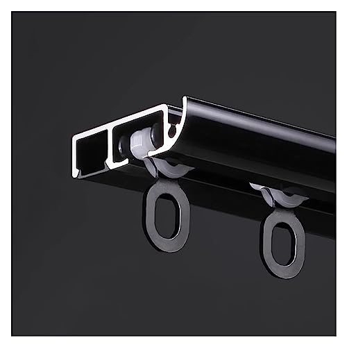 Schwarze Hochleistungs-Vorhangschiene, Deckenmontage, Raumteiler, V-Form, Aluminium, rostfrei, Sichtschutz, Raumteilerstange, ideal für Erkerfenster, Büro, Veranda, Schlafzimmer, 5 m Länge Schwarze Hochleistungs-Vorhangschiene, Deckenmontage, Raumteiler, V-Form, Aluminium, rostfrei, Sichtschutz, Raumteilerstange, ideal für Erkerfenster, Büro, Veranda, Schlafzimmer, 5 m Länge von GLFNB
