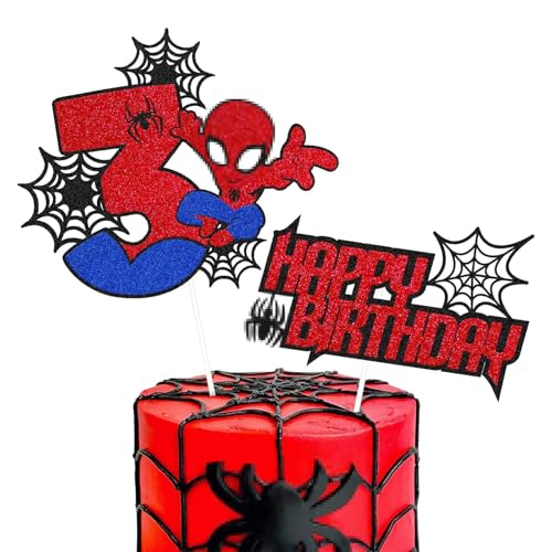 Happy Birthday Tortendeko, Cake Topper 3 Geburtstag, Geburtstagskuchen Deko 3 Jahre, Kuchendeko Animation-Cake Decoration Kindergeburtstag Kuchendekoration für Jungen und Mädchen von GLICERINA