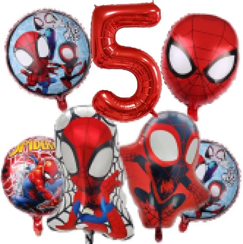 Luftballon 5. Geburtstag Jungen, 7 PCS Folienballon 5 Jahre Jungen, Thema Party Ballon Dekoration, Luftballons für Kindergeburtstage, Kindergeburtstag Party Dekoration (5 Jahre) von GLICERINA