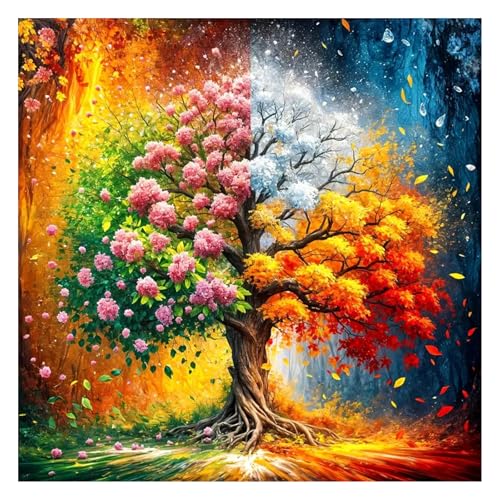 GLIDIAM 40x40cm Diamond Painting Baum des Lebens, Diamant Malerei Bilder Vier Jahreszeiten Baum, DIY Full Drill Basteln Erwachsene, Mosaik Stickerei Kreuzstich Geschenk für Wanddeko Wohnzimmer GLIDIAM 40x40cm Diamond Painting Baum des Lebens, Diamant Malerei Bilder Vier Jahreszeiten Baum, DIY Full Drill Basteln Erwachsene, Mosaik Stickerei Kreuzstich Geschenk für Wanddeko Wohnzimmer von GLIDIAM