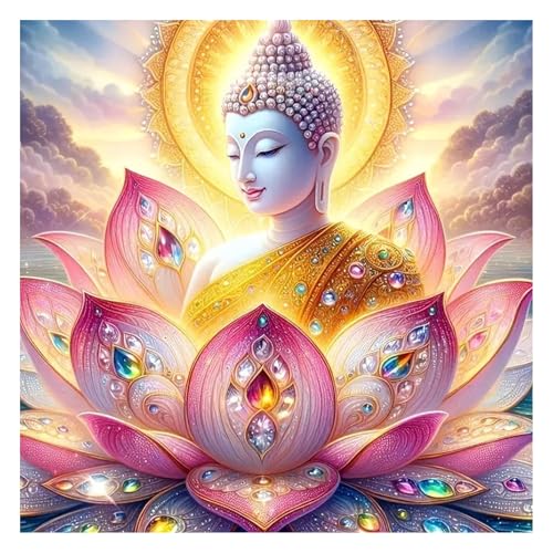 GLIDIAM 40x40cm Diamond Painting Buddha Zen, Diamant Malerei Bilder Lotusblume Religion, DIY Full Drill Basteln Erwachsene, Mosaik Stickerei Kreuzstich Geschenk für Wanddeko Wohnzimmer Schlafzimmer GLIDIAM 40x40cm Diamond Painting Buddha Zen, Diamant Malerei Bilder Lotusblume Religion, DIY Full Drill Basteln Erwachsene, Mosaik Stickerei Kreuzstich Geschenk für Wanddeko Wohnzimmer Schlafzimmer von GLIDIAM