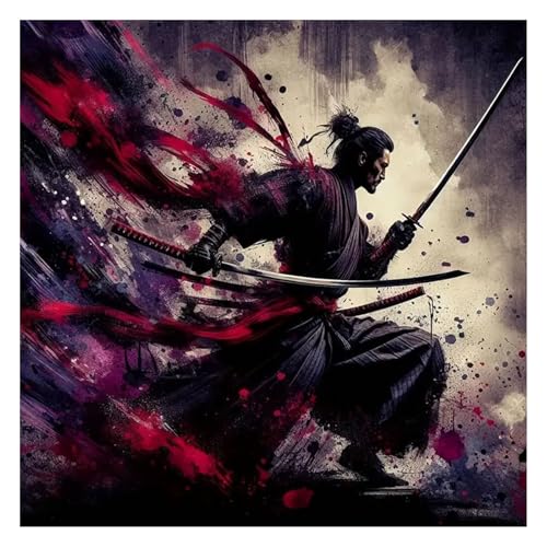 GLIDIAM 40x40cm Diamond Painting Samurai, Diamant Malerei Bilder Japan Ninja, DIY Full Drill Basteln Erwachsene, Mosaik Stickerei Kreuzstich Geschenk für Wanddeko Wohnzimmer Schlafzimmer GLIDIAM 40x40cm Diamond Painting Samurai, Diamant Malerei Bilder Japan Ninja, DIY Full Drill Basteln Erwachsene, Mosaik Stickerei Kreuzstich Geschenk für Wanddeko Wohnzimmer Schlafzimmer von GLIDIAM