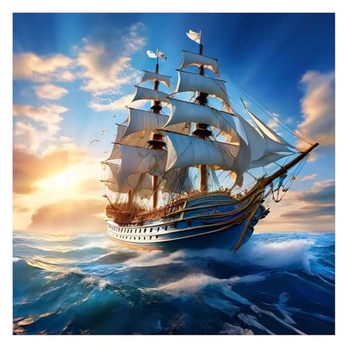 GLIDIAM 40x40cm Diamond Painting Schiff, Diamant Malerei Bilder Segelschiff, DIY Full Drill Basteln Erwachsene, Mosaik Stickerei Kreuzstich Geschenk für Wanddeko Wohnzimmer Schlafzimmer GLIDIAM 40x40cm Diamond Painting Schiff, Diamant Malerei Bilder Segelschiff, DIY Full Drill Basteln Erwachsene, Mosaik Stickerei Kreuzstich Geschenk für Wanddeko Wohnzimmer Schlafzimmer von GLIDIAM