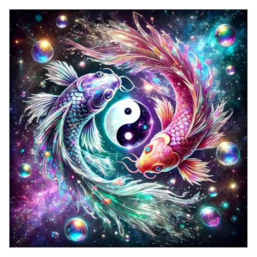 GLIDIAM 40x40cm Diamond Painting Sternzeichen Fische Tai Chi, Diamant Malerei Bilder Tiere, DIY Full Drill Basteln Erwachsene, Mosaik Stickerei Kreuzstich Geschenk für Wanddeko Wohnzimmer Schlafzimmer GLIDIAM 40x40cm Diamond Painting Sternzeichen Fische Tai Chi, Diamant Malerei Bilder Tiere, DIY Full Drill Basteln Erwachsene, Mosaik Stickerei Kreuzstich Geschenk für Wanddeko Wohnzimmer Schlafzimmer von GLIDIAM