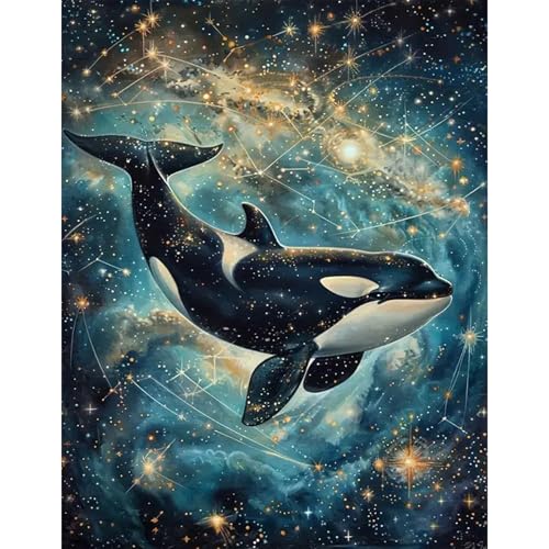 GLIDIAM 40x50cm Diamond Painting Delfine Wal Sternenhimmel, Diamant Malerei Bilder Tiere, DIY Full Drill Basteln Erwachsene, Mosaik Stickerei Kreuzstich Geschenk für Wanddeko Wohnzimmer Schlafzimmer GLIDIAM 40x50cm Diamond Painting Delfine Wal Sternenhimmel, Diamant Malerei Bilder Tiere, DIY Full Drill Basteln Erwachsene, Mosaik Stickerei Kreuzstich Geschenk für Wanddeko Wohnzimmer Schlafzimmer von GLIDIAM