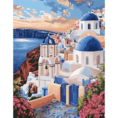 GLIDIAM 40x50cm Diamond Painting Haus am Meer Santorin, Diamant Malerei Bilder Ägäisches Meer, DIY Full Drill Basteln Erwachsene, Mosaik Stickerei Kreuzstich Geschenk für Wanddeko Wohnzimmer GLIDIAM 40x50cm Diamond Painting Haus am Meer Santorin, Diamant Malerei Bilder Ägäisches Meer, DIY Full Drill Basteln Erwachsene, Mosaik Stickerei Kreuzstich Geschenk für Wanddeko Wohnzimmer von GLIDIAM
