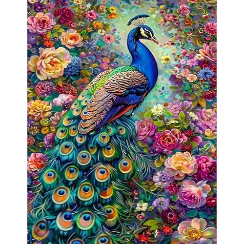 GLIDIAM 40x50cm Diamond Painting Pfau Groß Blumen, Diamant Malerei Bilder Tiere, DIY Full Drill Basteln Erwachsene, Mosaik Stickerei Kreuzstich Geschenk für Wanddeko Wohnzimmer Schlafzimmer GLIDIAM 40x50cm Diamond Painting Pfau Groß Blumen, Diamant Malerei Bilder Tiere, DIY Full Drill Basteln Erwachsene, Mosaik Stickerei Kreuzstich Geschenk für Wanddeko Wohnzimmer Schlafzimmer von GLIDIAM