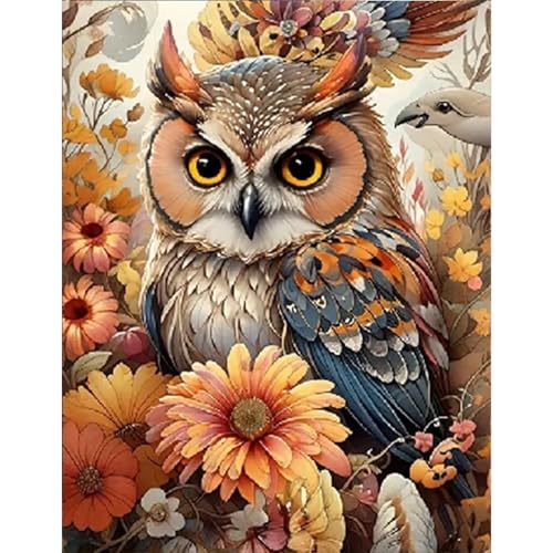 GLIDIAM 40x50cm Eckige Steine Diamond Painting Eule Blumen, Diamant Malerei Bilder Tiere Chrysantheme, DIY Full Drill Basteln Erwachsene, Mosaik Stickerei Kreuzstich Geschenk für Wanddeko Wohnzimmer GLIDIAM 40x50cm Eckige Steine Diamond Painting Eule Blumen, Diamant Malerei Bilder Tiere Chrysantheme, DIY Full Drill Basteln Erwachsene, Mosaik Stickerei Kreuzstich Geschenk für Wanddeko Wohnzimmer von GLIDIAM