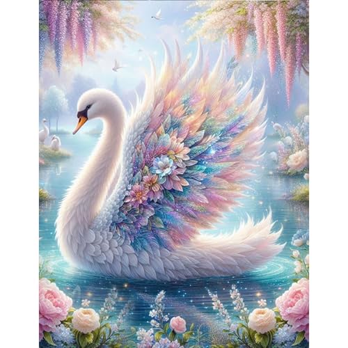 GLIDIAM 40x50cm Eckige Steine Diamond Painting Schwan Blumen, Diamant Malerei Bilder Tiere, DIY Full Drill Basteln Erwachsene, Mosaik Stickerei Kreuzstich Geschenk für Wanddeko Wohnzimmer GLIDIAM 40x50cm Eckige Steine Diamond Painting Schwan Blumen, Diamant Malerei Bilder Tiere, DIY Full Drill Basteln Erwachsene, Mosaik Stickerei Kreuzstich Geschenk für Wanddeko Wohnzimmer von GLIDIAM