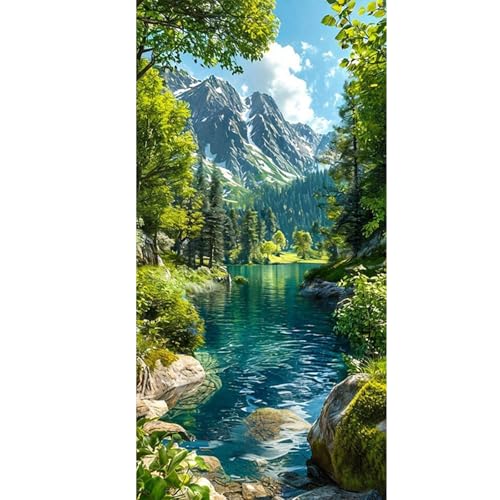 GLIDIAM 45x85cm Diamond Painting Landschaft Bergsee, Diamant Malerei Bilder Berge und Seen, DIY Full Drill Basteln Erwachsene, Mosaik Stickerei Kreuzstich Geschenk für Wanddeko Wohnzimmer Schlafzimmer GLIDIAM 45x85cm Diamond Painting Landschaft Bergsee, Diamant Malerei Bilder Berge und Seen, DIY Full Drill Basteln Erwachsene, Mosaik Stickerei Kreuzstich Geschenk für Wanddeko Wohnzimmer Schlafzimmer von GLIDIAM