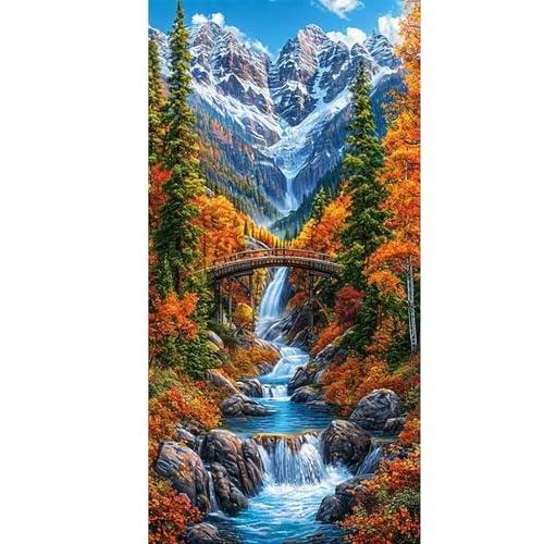 GLIDIAM 45x85cm Diamond Painting Wasserfall Groß, Diamant Malerei Bilder Berge Herbstlandschaft, DIY Full Drill Basteln Erwachsene, Mosaik Stickerei Kreuzstich Geschenk für Wanddeko Wohnzimmer GLIDIAM 45x85cm Diamond Painting Wasserfall Groß, Diamant Malerei Bilder Berge Herbstlandschaft, DIY Full Drill Basteln Erwachsene, Mosaik Stickerei Kreuzstich Geschenk für Wanddeko Wohnzimmer von GLIDIAM