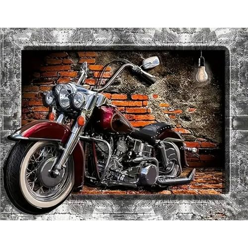 GLIDIAM 50x40cm Diamond Painting Motorrad Wand, Diamant Malerei Bilder Motorrad Retro, DIY Full Drill Basteln Erwachsene, Mosaik Stickerei Kreuzstich Geschenk für Wanddeko Wohnzimmer Schlafzimmer GLIDIAM 50x40cm Diamond Painting Motorrad Wand, Diamant Malerei Bilder Motorrad Retro, DIY Full Drill Basteln Erwachsene, Mosaik Stickerei Kreuzstich Geschenk für Wanddeko Wohnzimmer Schlafzimmer von GLIDIAM