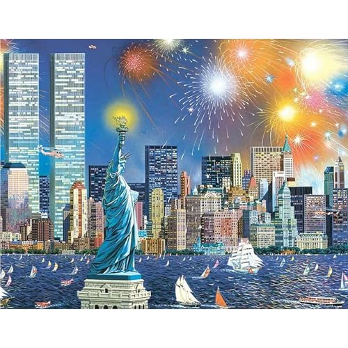 GLIDIAM 50x40cm Diamond Painting New York Stadt Poster, Diamant Malerei Bilder Freiheitsstatue, DIY Full Drill Basteln Erwachsene, Mosaik Stickerei Kreuzstich Geschenk für Wanddeko Wohnzimmer GLIDIAM 50x40cm Diamond Painting New York Stadt Poster, Diamant Malerei Bilder Freiheitsstatue, DIY Full Drill Basteln Erwachsene, Mosaik Stickerei Kreuzstich Geschenk für Wanddeko Wohnzimmer von GLIDIAM
