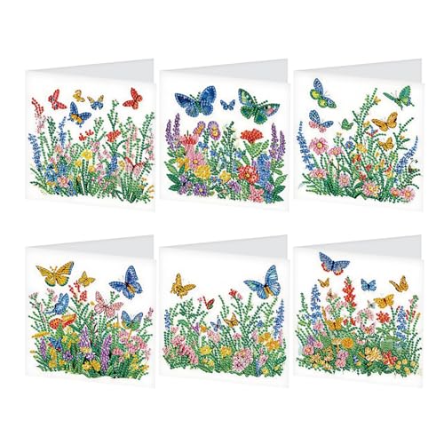 GLIDIAM 6er Set Diamond Painting Grußkarten Set Geburtstagskarte Diamond Painting Karten Dankeskarte Diamant Malerei Segensgrußkarte Feiertagskarten Stickerei Kreuzstich Geschenk || Blumenfeld GLIDIAM 6er Set Diamond Painting Grußkarten Set Geburtstagskarte Diamond Painting Karten Dankeskarte Diamant Malerei Segensgrußkarte Feiertagskarten Stickerei Kreuzstich Geschenk || Blumenfeld von GLIDIAM